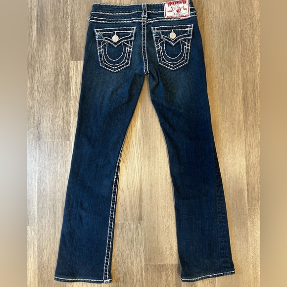 True Religion Dark Blue Jeans with White Stitching - Picture 5 of 5